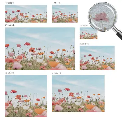Motivtapete aus Vlies mit Mohnblumenmuster