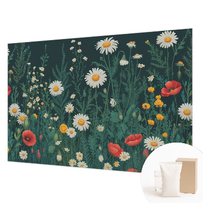 Moderne Vlies-Fototapete mit Motiv Wildblumen