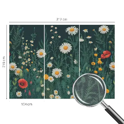 Moderne Vlies-Fototapete mit Motiv Wildblumen