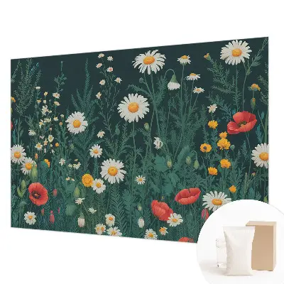 Moderne Vlies-Fototapete mit Motiv Wildblumen