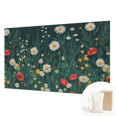 Moderne Vlies-Fototapete mit Motiv Wildblumen