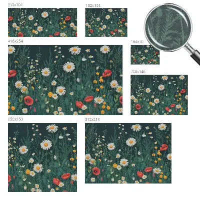 Moderne Vlies-Fototapete mit Motiv Wildblumen
