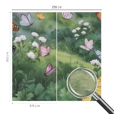 Vlies-Fototapete mit Schmetterlingen auf einer Wiese