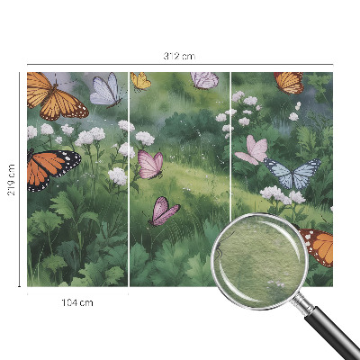 Vlies-Fototapete Schmetterlinge auf der Wiese