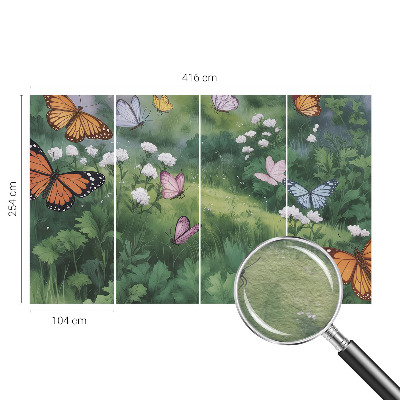 Vlies-Fototapete Schmetterlinge auf der Wiese