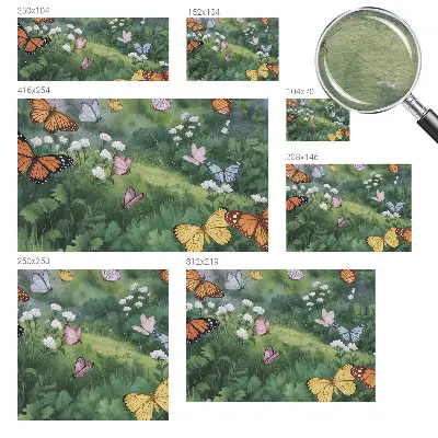 Vlies-Fototapete mit Schmetterlingen auf einer Wiese