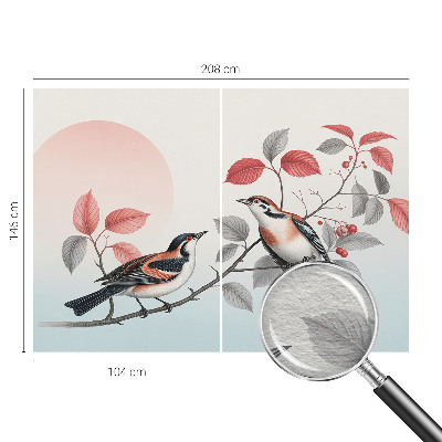 Wandtapete Sitzende Vögel