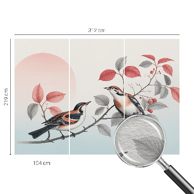 Wandtapete Sitzende Vögel