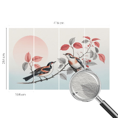 Wandtapete Sitzende Vögel