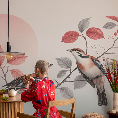 Wandtapete Sitzende Vögel