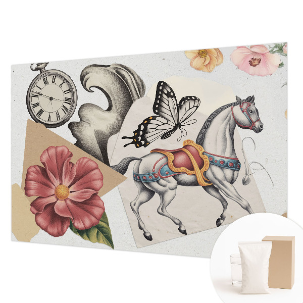 Fototapete fürs Kinderzimmer Vintage-Blumen