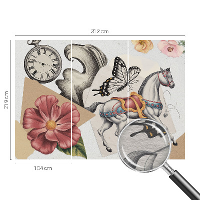 Fototapete fürs Kinderzimmer Vintage-Blumen