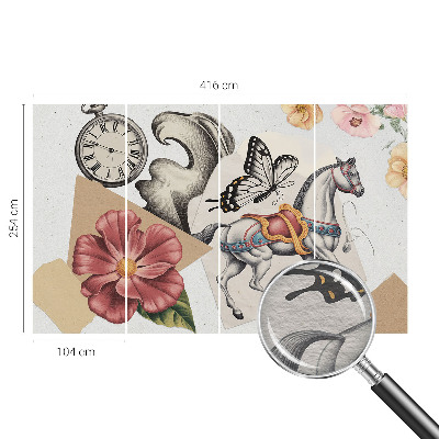 Fototapete fürs Kinderzimmer Vintage-Blumen