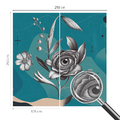 Vlies-Fototapete fürs Wohnzimmer mit dem Motiv „Blütenauge“