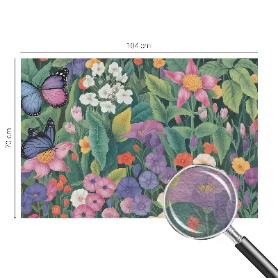 Vlies-Fototapete fürs Kinderzimmer mit einer bunten Blumenillustration