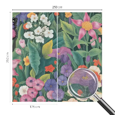 Vlies-Fototapete fürs Kinderzimmer mit einer bunten Blumenillustration