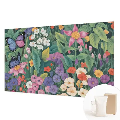 Vlies-Fototapete fürs Kinderzimmer mit einer bunten Blumenillustration