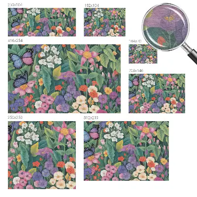Vlies-Fototapete fürs Kinderzimmer mit einer bunten Blumenillustration
