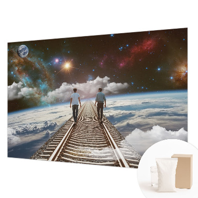 Vliestapete fürs Wohnzimmer mit Motiv einer Weltraumreise