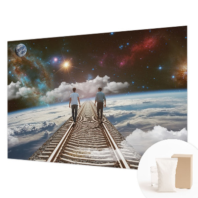 Vliestapete fürs Wohnzimmer mit Motiv einer Weltraumreise