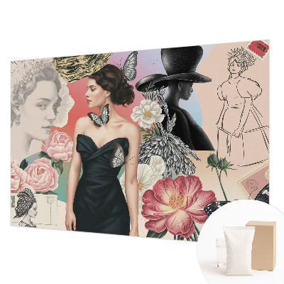 Moderne Vlies-Fototapete mit Blumen- und Portraitmotiven