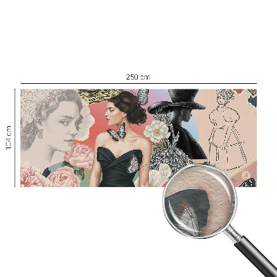 Moderne Vlies-Fototapete mit Blumen- und Portraitmotiven