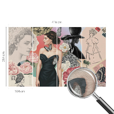 Moderne Vlies-Fototapete mit Blumen- und Portraitmotiven