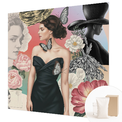 Moderne Vlies-Fototapete mit Blumen- und Portraitmotiven