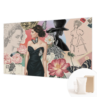 Moderne Vlies-Fototapete mit Blumen- und Portraitmotiven