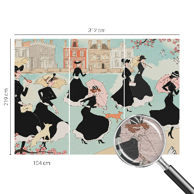 Bedruckte Vlies-Fototapete Frauen gehen