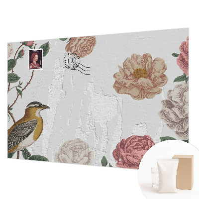 Wandtapete mit Vintage-Blumenmuster