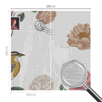 Wandtapete Vintage-Blumen