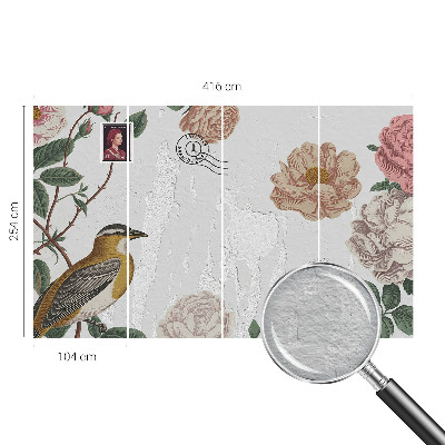 Wandtapete Vintage-Blumen