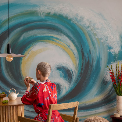Fototapete fürs Kinderzimmer mit Motiv einer Meereswelle