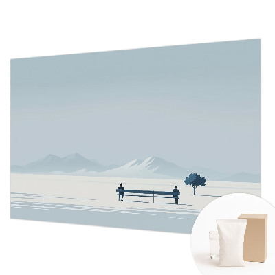 Vlies-Fototapete fürs Wohnzimmer mit minimalistischem Landschaftsdesign