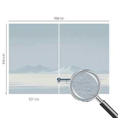 Vlies-Fototapete fürs Wohnzimmer mit minimalistischem Landschaftsdesign