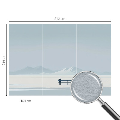 Vlies-Fototapete fürs Wohnzimmer mit minimalistischem Landschaftsdesign
