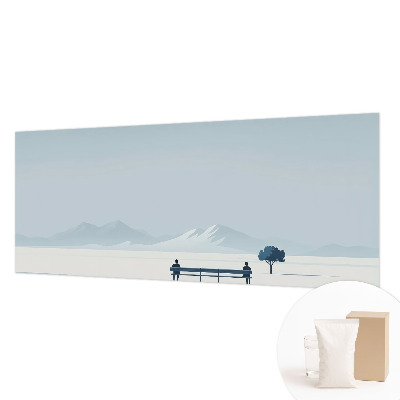 Vlies-Fototapete fürs Wohnzimmer mit minimalistischem Landschaftsdesign