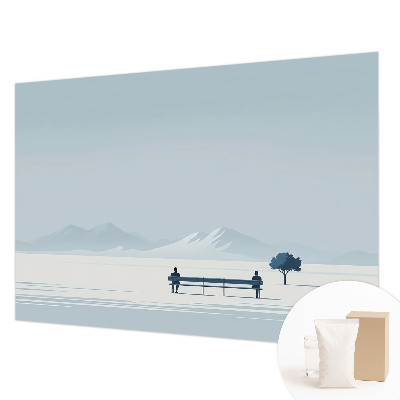Vlies-Fototapete fürs Wohnzimmer mit minimalistischem Landschaftsdesign
