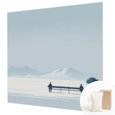 Vlies-Fototapete fürs Wohnzimmer mit minimalistischem Landschaftsdesign