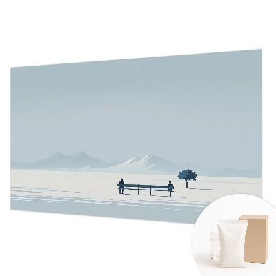 Vlies-Fototapete fürs Wohnzimmer mit minimalistischem Landschaftsdesign