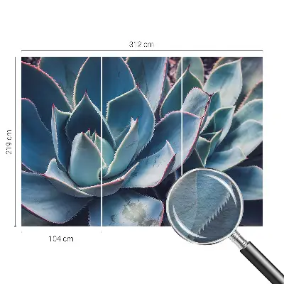 Vlies-Fototapete fürs Schlafzimmer mit grünem Aloe‑Motiv