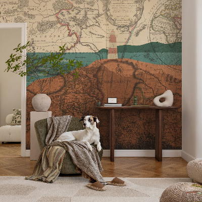 Vliestapete fürs Wohnzimmer Historische Karte