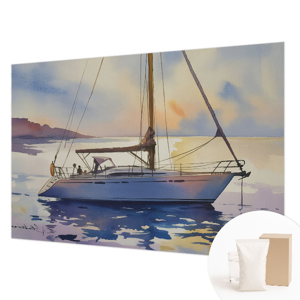 Moderne Vlies-Fototapete mit Motiv eines Segelboots im Westen