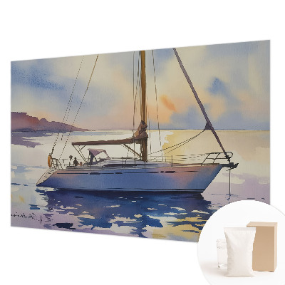 Moderne Vlies-Fototapete mit Motiv eines Segelboots im Westen