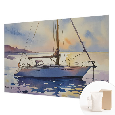 Moderne Vlies-Fototapete mit Motiv eines Segelboots im Westen