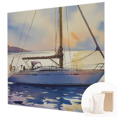 Moderne Vlies-Fototapete mit Motiv eines Segelboots im Westen