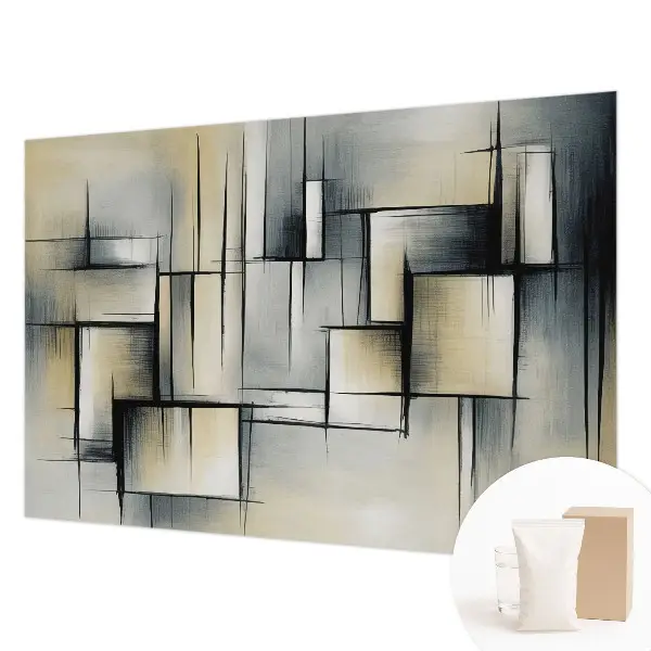 Fototapete fürs Schlafzimmer mit abstrakten geometrischen Formen