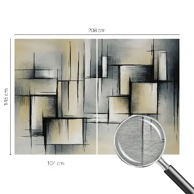 Fototapete fürs Schlafzimmer mit abstrakten geometrischen Formen