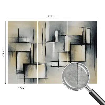 Fototapete fürs Schlafzimmer mit abstrakten geometrischen Formen